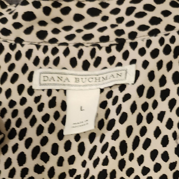 DANA BUCHMAN Polka Dot Women's Button-Up Blouse Size Large - Picture 6 of 9